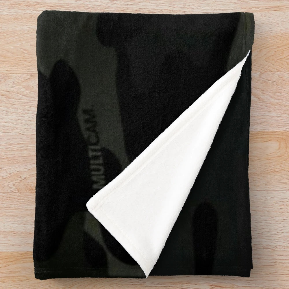 Multicam Black Camouflage Plush Blanket