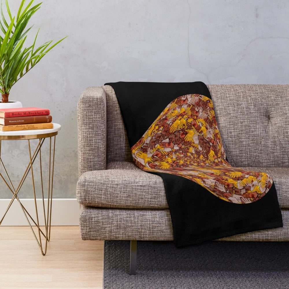Multicolor abstract patterned plush blanket with graphic design