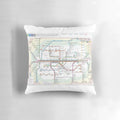 Munich MVV metro, subway, and regional train network map printed on a soft, comfortable pillow.