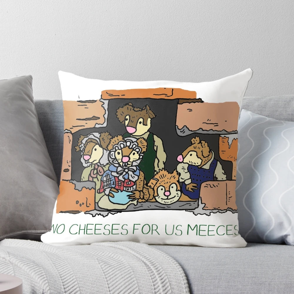 Muppet Christmas Carol Meeces Pillow with iconic characters and quotes
