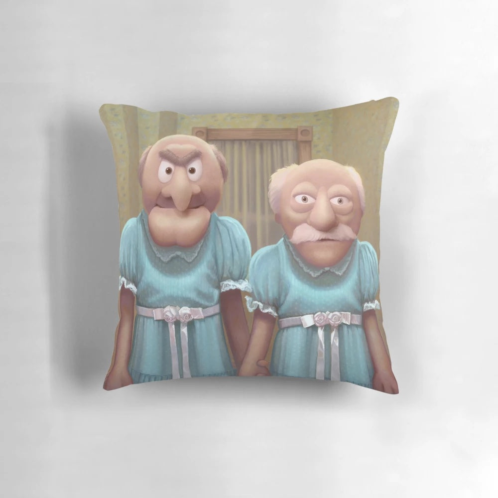 Muppet Maniac Statler and Waldorf Grady Twins Horror-Comedy Pillow