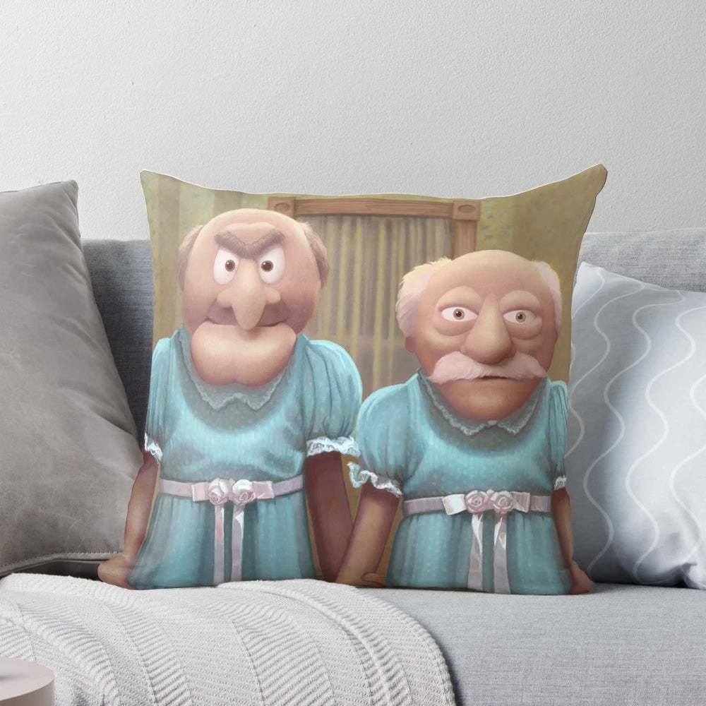 Muppet Maniac Statler and Waldorf Grady Twins Horror-Comedy Pillow