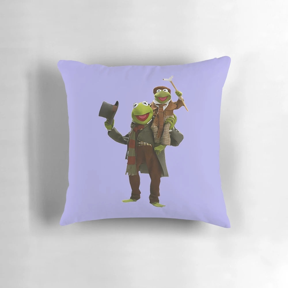 Muppets Christmas Carol Bob and Tiny Tim Pillow featuring Kermit the Frog, Miss Piggy, and Gonzo