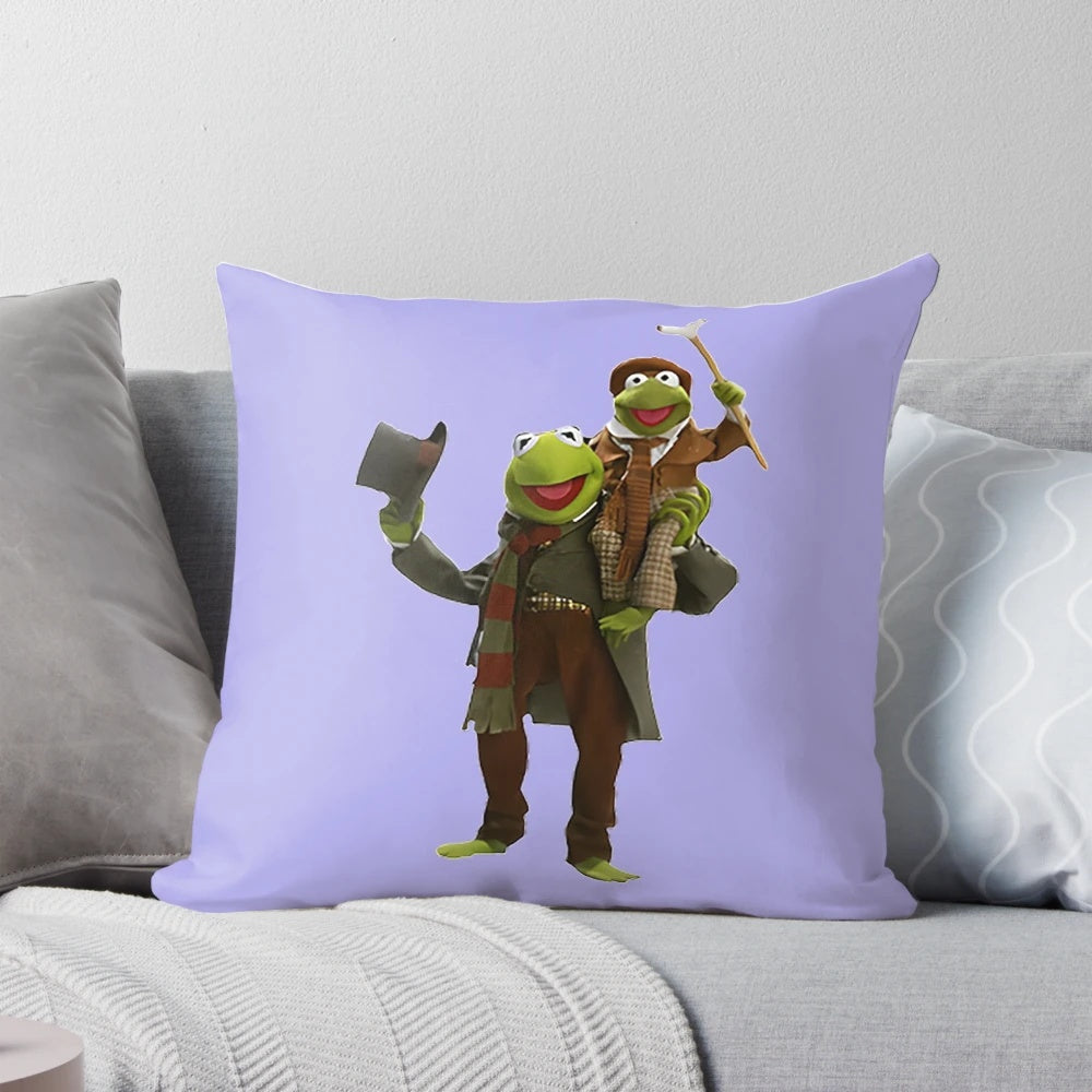 Muppets Christmas Carol Bob and Tiny Tim Pillow featuring Kermit the Frog, Miss Piggy, and Gonzo