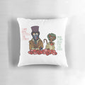 Muppets Christmas inspired throw pillow featuring Gonzo and Rizzo