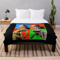 Muppets-inspired Kermit the Frog pop art design on a soft, cozy plush blanket