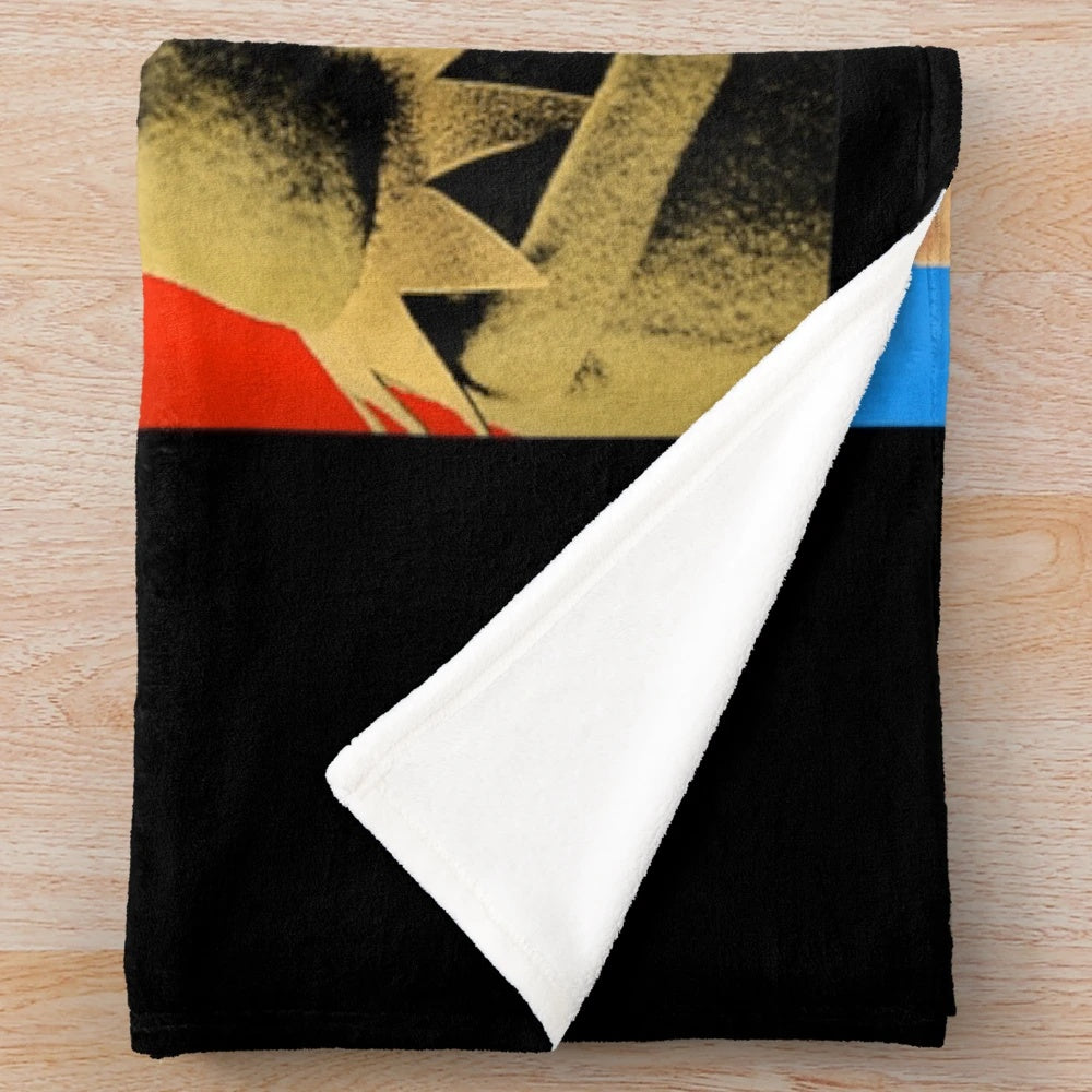 Muppets-inspired Kermit the Frog pop art design on a soft, cozy plush blanket