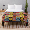 Muppets plush blanket with characters from the Electric Mayhem band