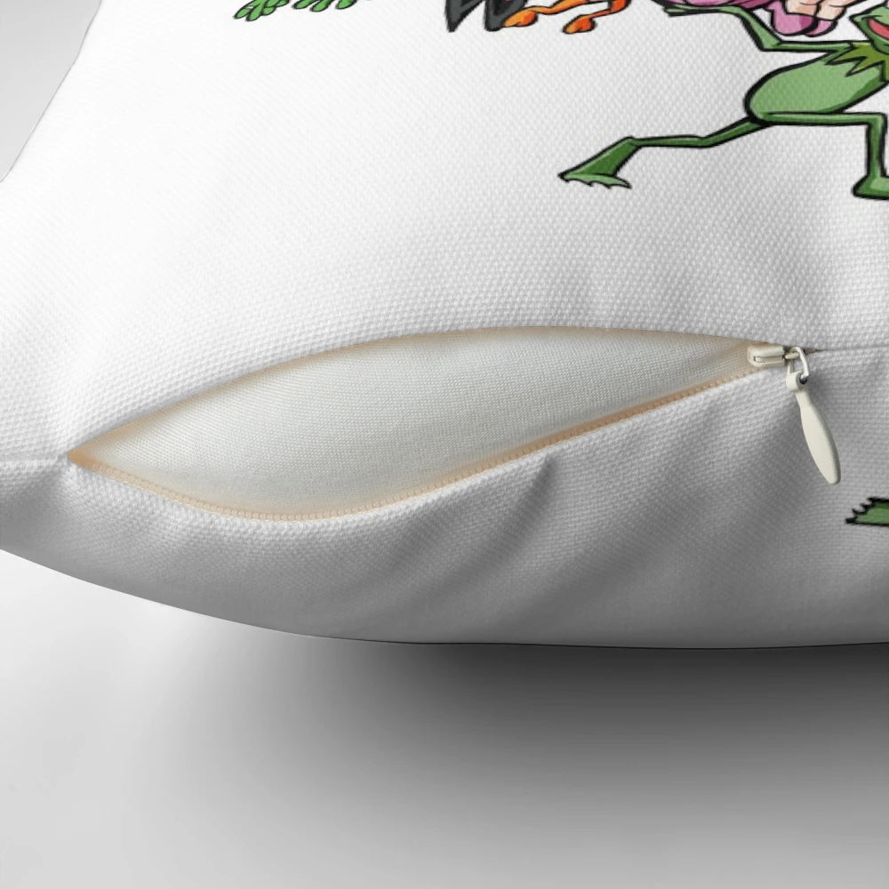Muppets World of Friendship Plush Pillow featuring Kermit the Frog, Miss Piggy, and other beloved Muppets characters.