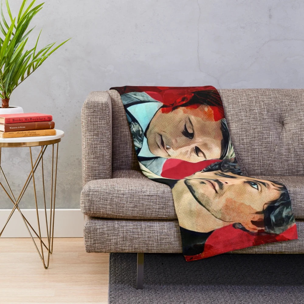 Murder Husbands themed plush blanket featuring Will Graham and Hannibal Lecter