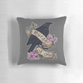 Murder of One Pillow featuring a murder of crows and flowers