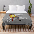 Murder She Wrote inspired plush blanket with Jessica Fletcher typewriter and 80s/90s decor