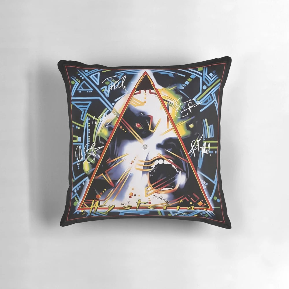 Muse Hysteria Album Cover Pillow featuring the iconic Muse resistance artwork and logo