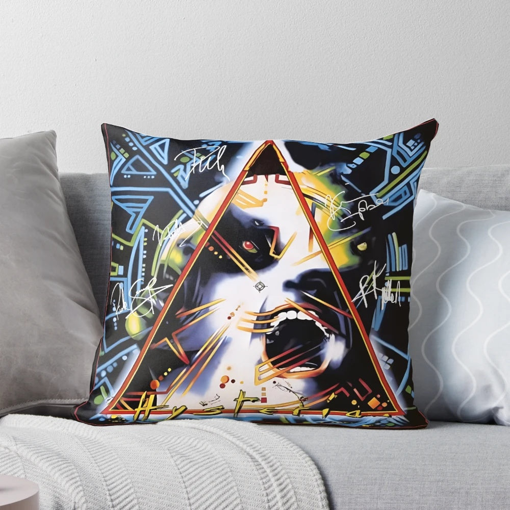 Muse Hysteria Album Cover Pillow featuring the iconic Muse resistance artwork and logo