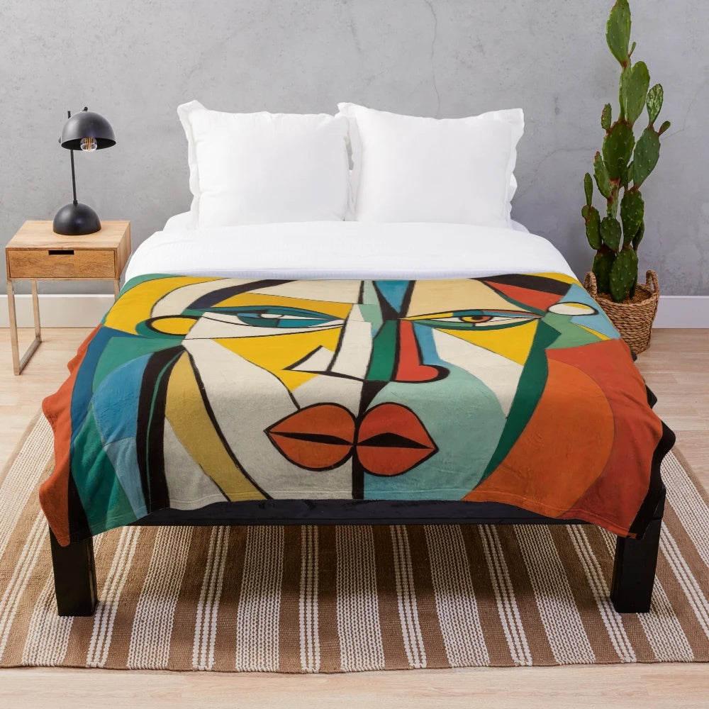 Muse in Abstract Expression Plush Blanket featuring modern art inspired design