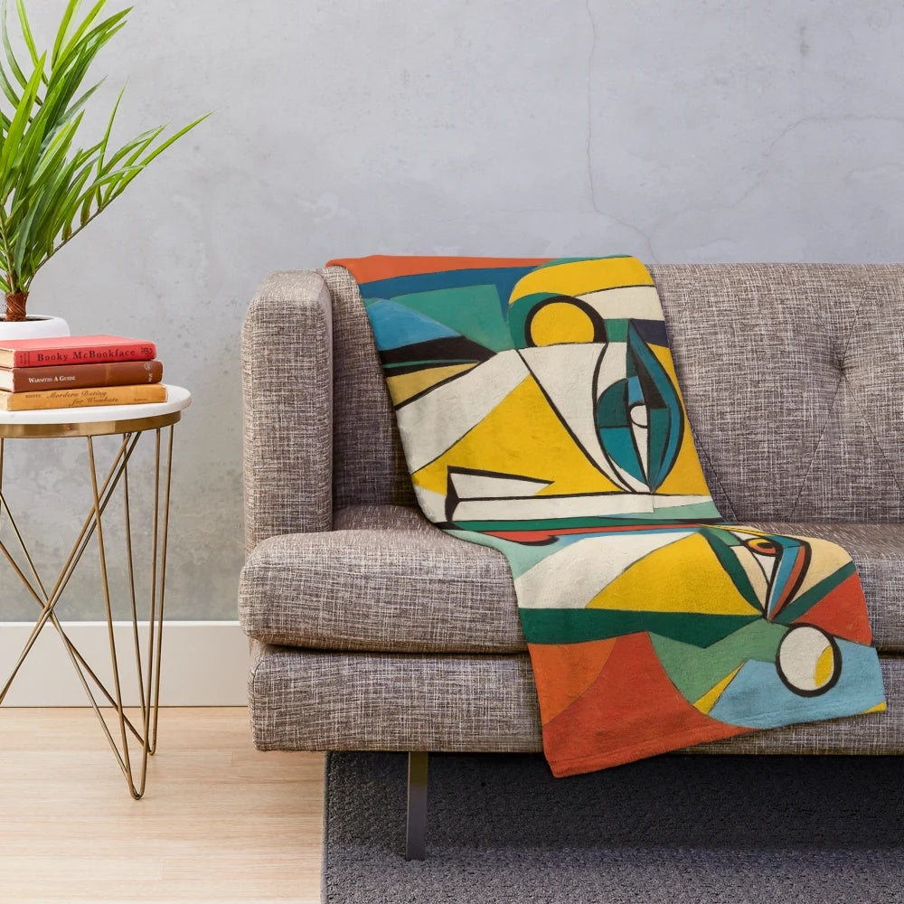 Muse in Abstract Expression Plush Blanket featuring modern art inspired design