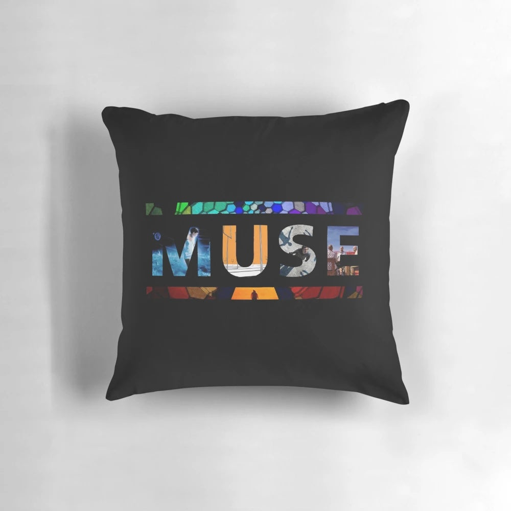 Muse inspired pillow design featuring nature and outdoor elements