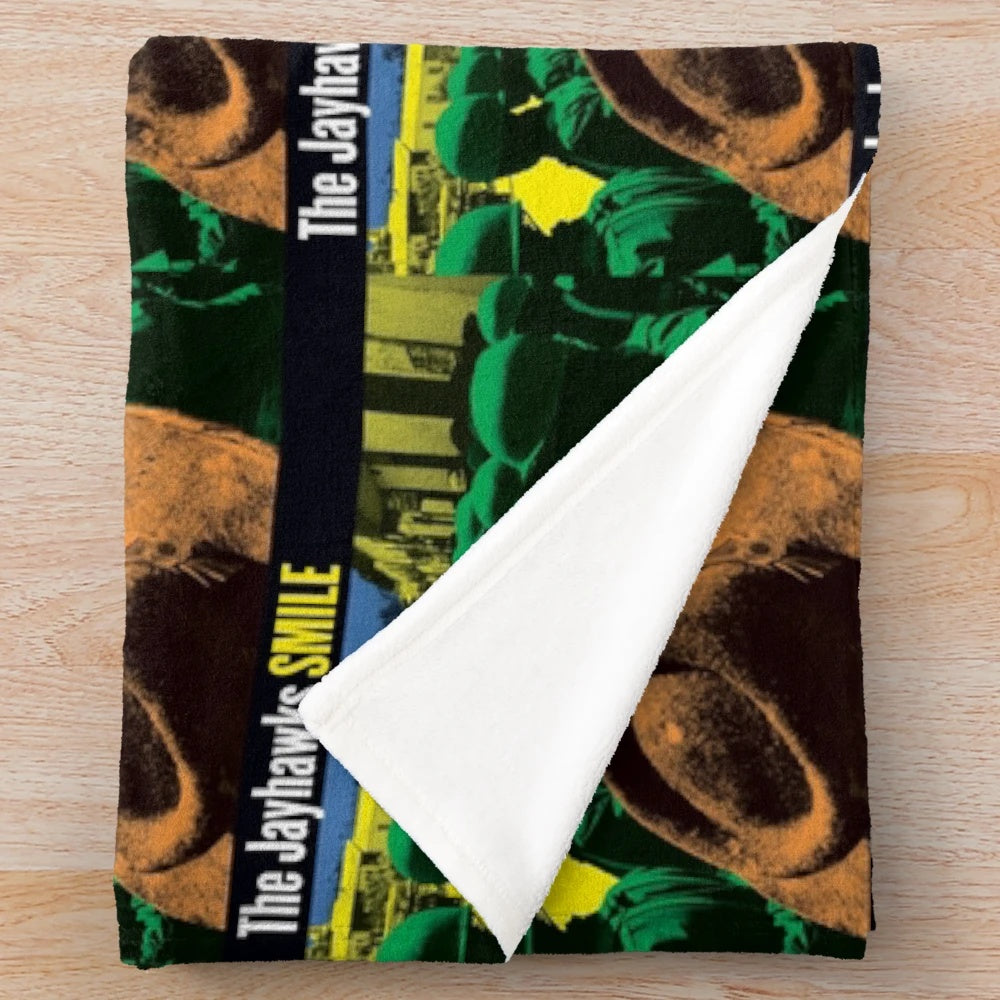 Jayhawks Green Line Plush Blanket