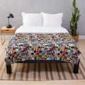 Music Collage Plush Blanket featuring an array of album cover art