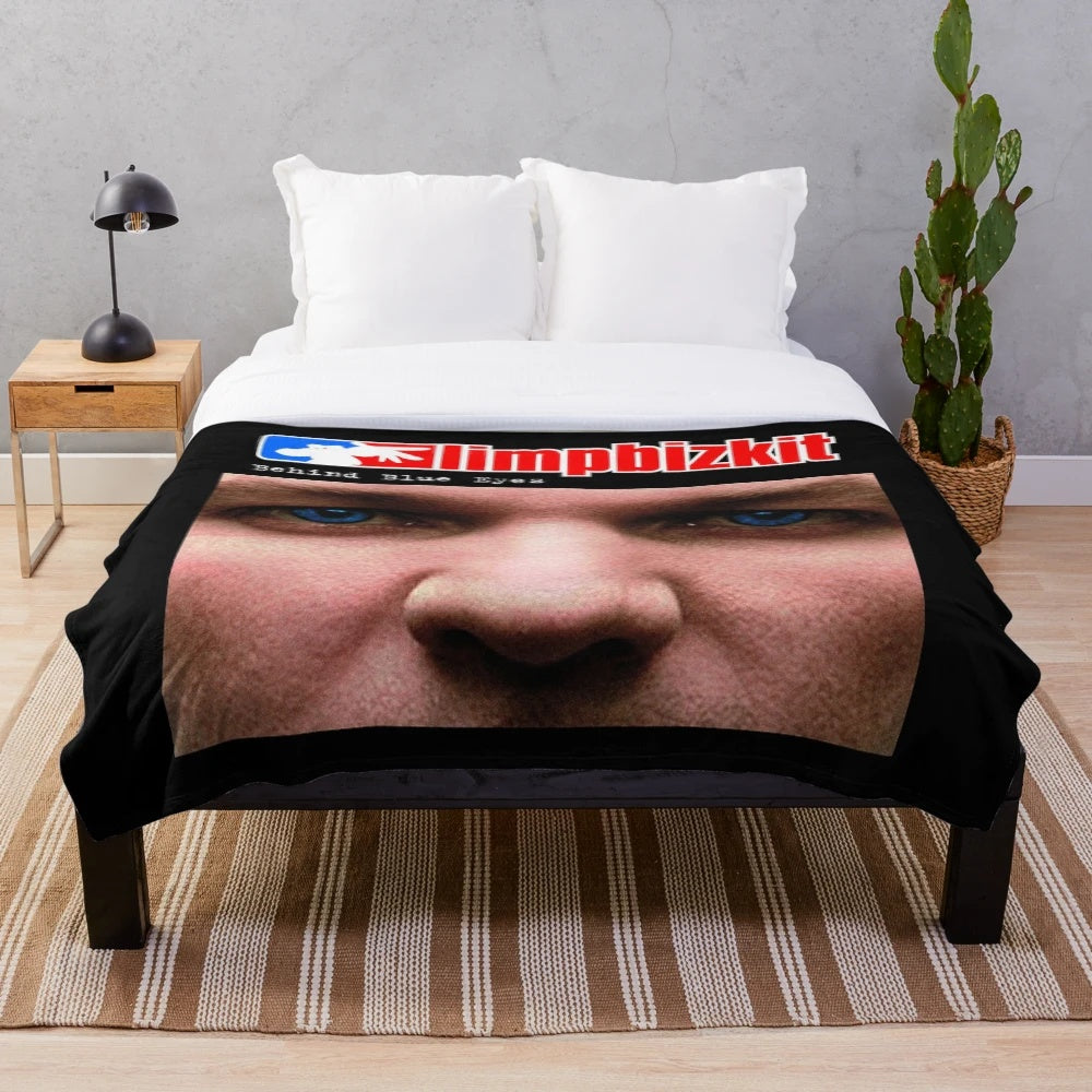 Behind Blue Eyes Plush Blanket featuring Limp Bizkit inspired design