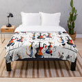 Plush blanket featuring a music-inspired graphic design with guitars
