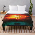 Plush blanket with abstract art and cloud pattern design inspired by music