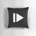 Music player play pause button home decor pillow for music enthusiasts