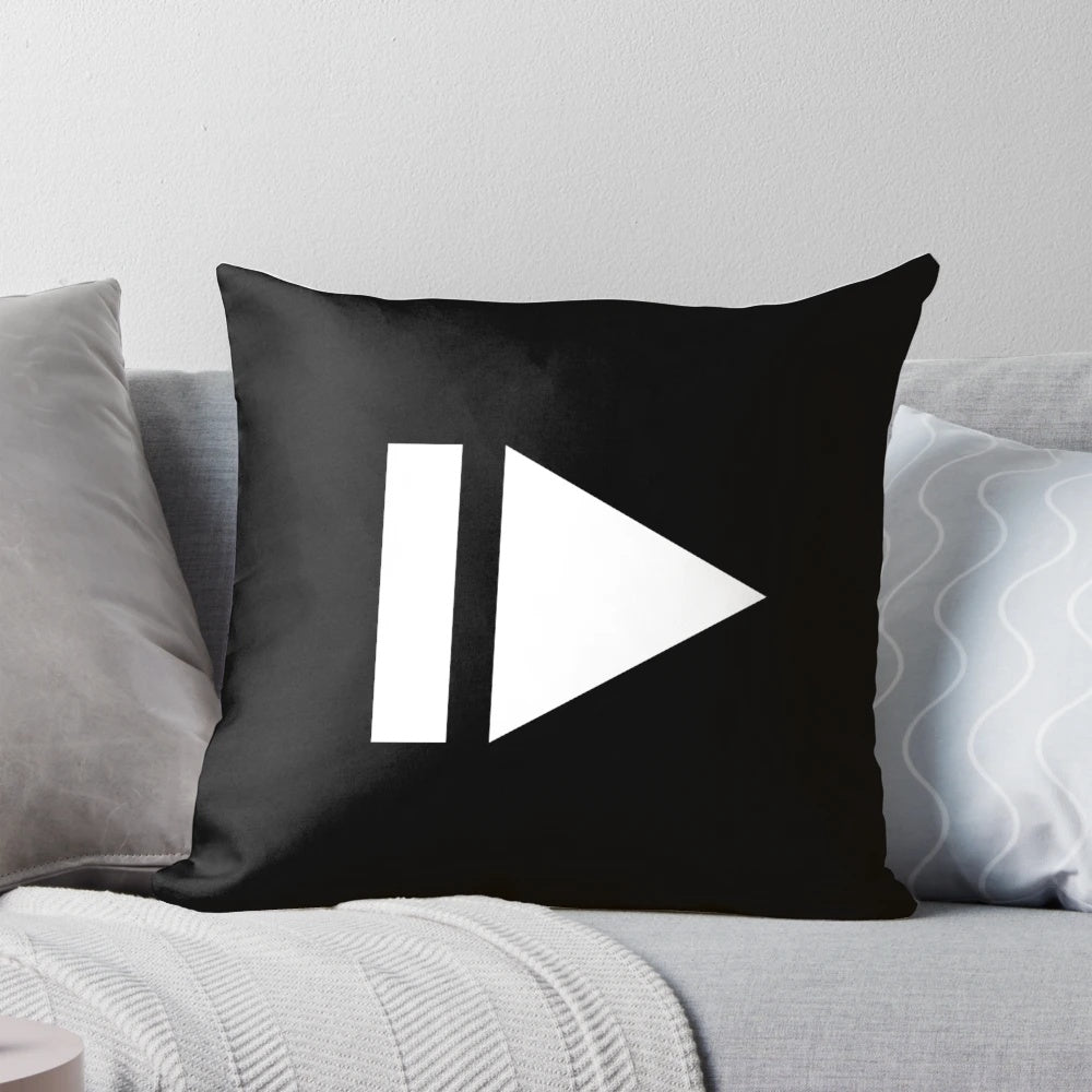 Music player play pause button home decor pillow for music enthusiasts