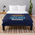 Music teacher-themed plush blanket with a pun about making sound decisions