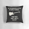 A comfortable guitar-themed pillow for guitar players and music enthusiasts.