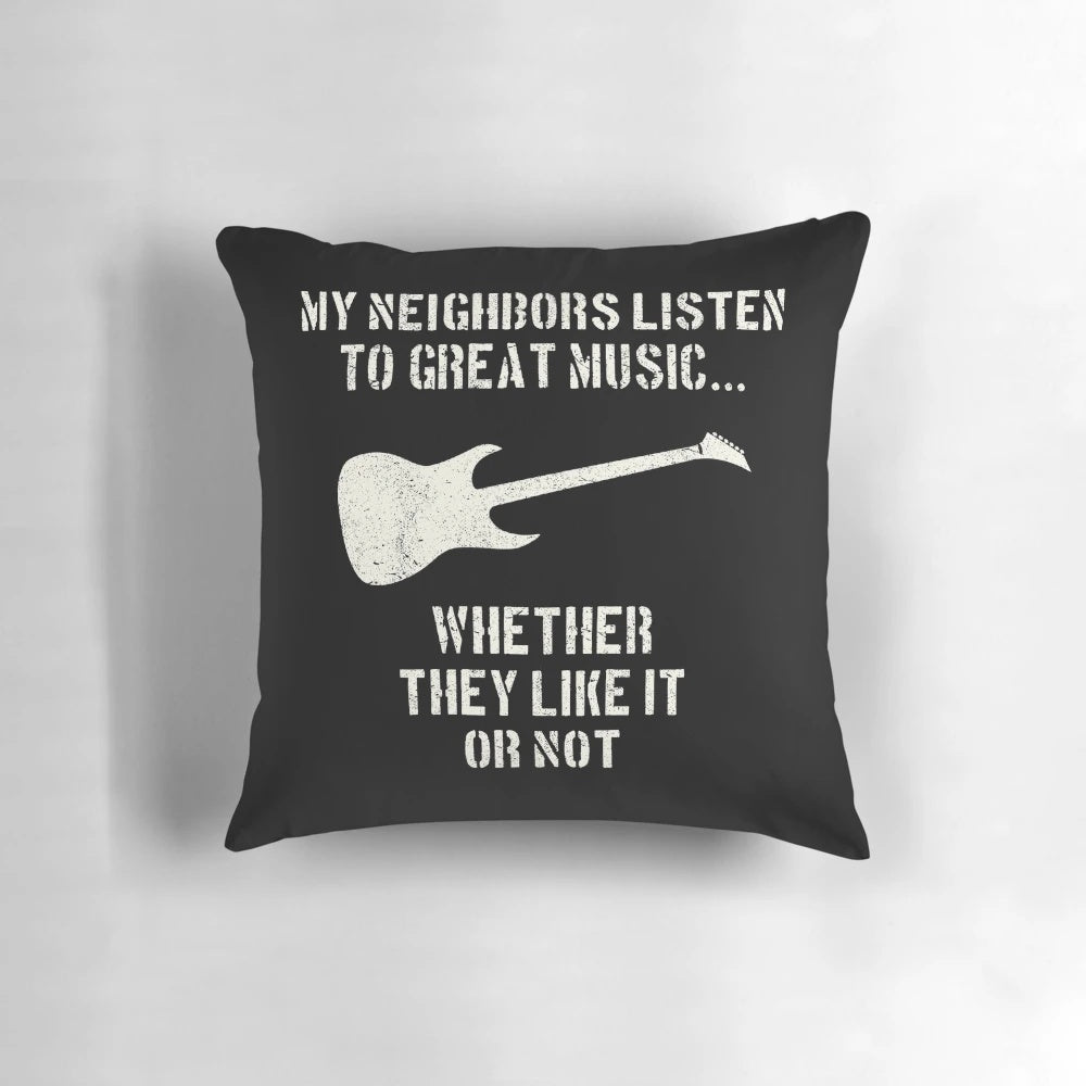 A comfortable guitar-themed pillow for guitar players and music enthusiasts.