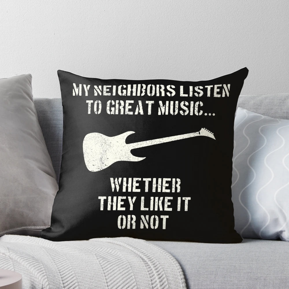 A comfortable guitar-themed pillow for guitar players and music enthusiasts.