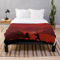Plush blanket depicting the Mustafar battle scene from Star Wars