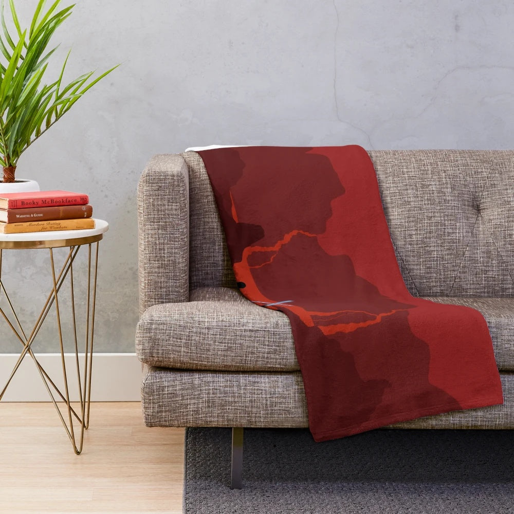 Plush blanket depicting the Mustafar battle scene from Star Wars