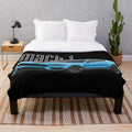 Mach 1 Mustang GT 5.0L V8 Grabber Blue Car Plush Blanket
