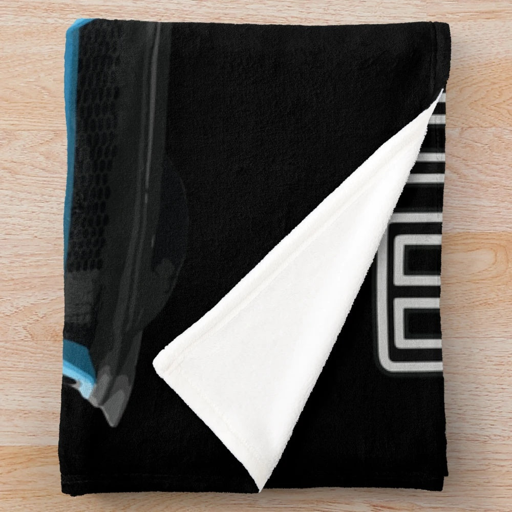 Mach 1 Mustang GT 5.0L V8 Grabber Blue Car Plush Blanket