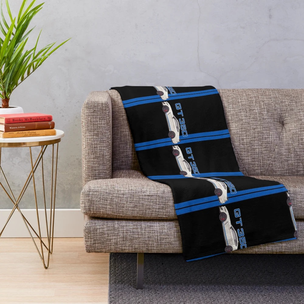 Mustang Shelby Cobra GT350 GT500 Heritage Racing Stripes Plush Blanket