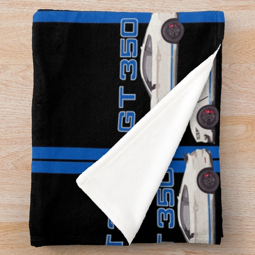 Mustang Shelby Cobra GT350 GT500 Heritage Racing Stripes Plush Blanket
