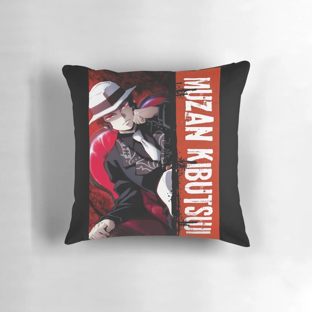 Muzan Kibutsuji Demon Slayer Pillow - Soft, high-quality plush pillow featuring the iconic villain from the anime series Kimetsu no Yaiba.