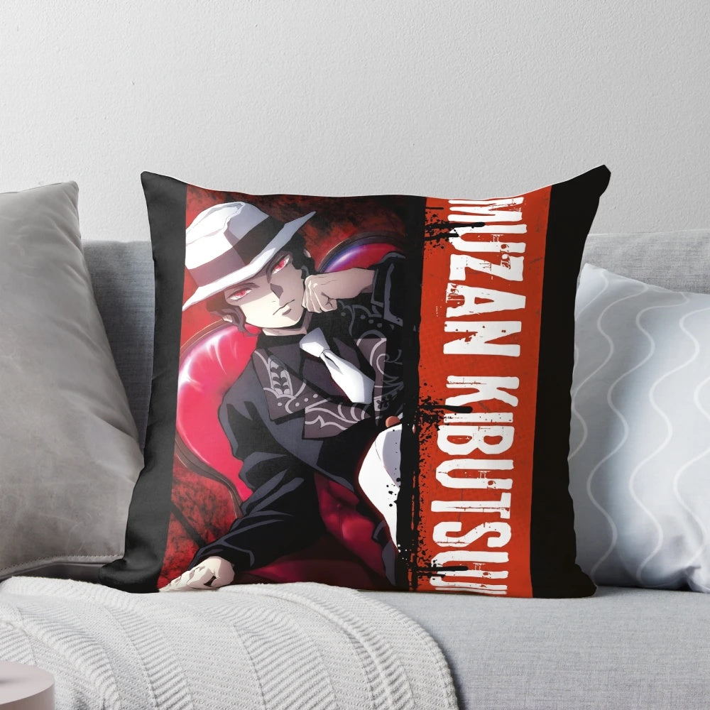Muzan Kibutsuji Demon Slayer Pillow - Soft, high-quality plush pillow featuring the iconic villain from the anime series Kimetsu no Yaiba.