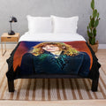 Plush blanket featuring Mylène Farmer, renowned French singer and artist