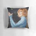 Mylene Farmer Nevermore 2023 June Pillow featuring the French singer in a silver, smiling pose