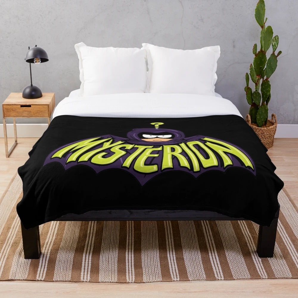 Mysterion-inspired plush blanket featuring the popular South Park character