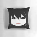 Artistic pillow featuring a mysterious and creepy anime-style girl character