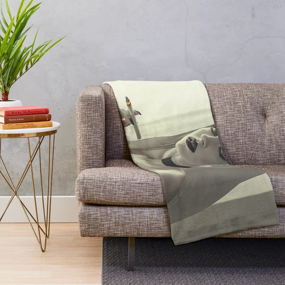 Plush Blanket featuring a "Bad Nun" character in a dark, gothic style