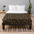 Bigfoot Plush Blanket with Forest Pattern