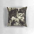 Black cat pillow with occult and witch imagery
