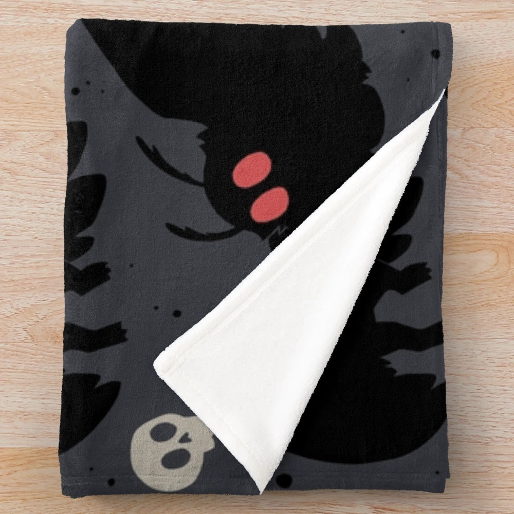Mothman plush blanket in night grey color