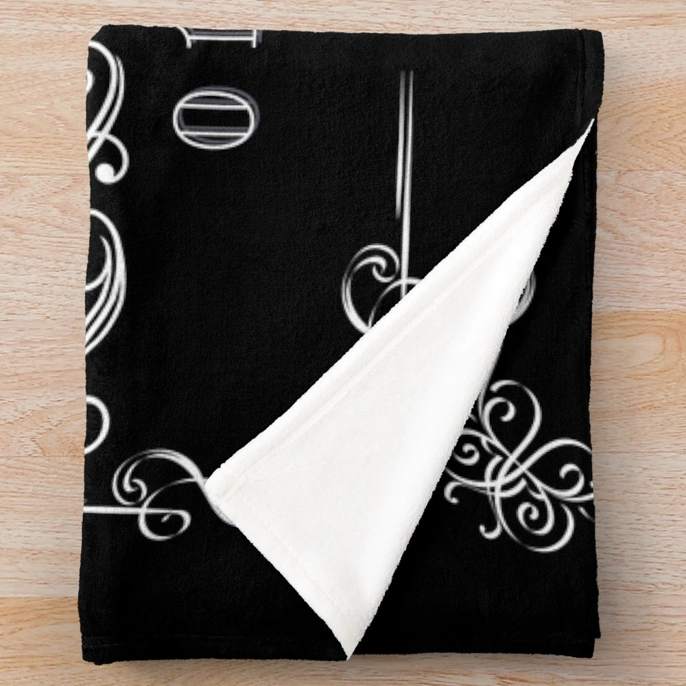 Ouija board plush blanket with gothic and occult design