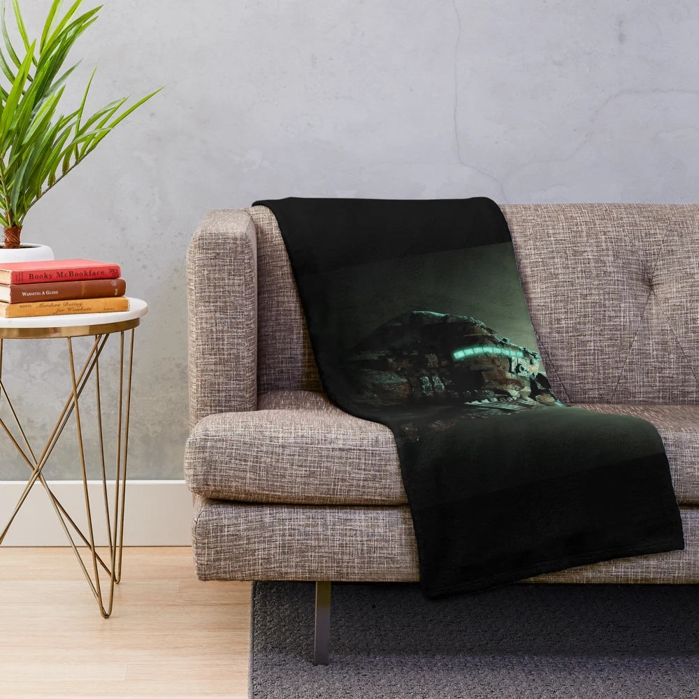 Plush blanket inspired by the horror game Dead Space and its protagonist Isaac Clarke